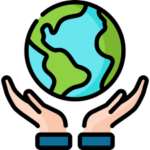 Flaticon écologie globe terrestre tenu entre deux mains