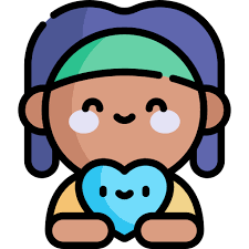 petit personnage joyeux qui tient un cœur dans ses mains