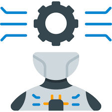 robot torse et tête d'un robot d'où apparait une roue crantée