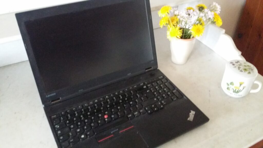 Ordinateur de Ludivine Thiercelet, rédactrice WEB SEO Copywriter, spécialiste Santé, Education, Ecologie