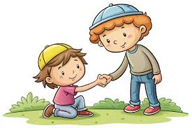 Entraide entre jeune enfant et adolescent